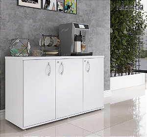 Armário Baixo Credenza 3 Portas 1,20m x 0,40m x 0,75m Branco