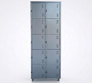 Armário Vestiário 10 Portas Pequenas Fechamento Pitão CM CH-26 GRP-4/10 198x40x62,5cm