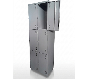 Armário de Aço Vestiário Guarda/Volume 6 Portas Médias Pitão CM CH-26 GRP-4/6 198x40x62,5cm