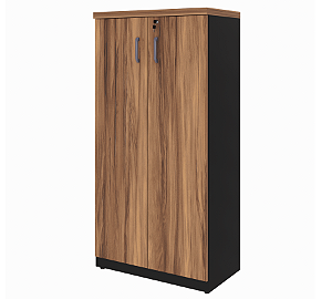 Armário Alto 2 Portas c/ 3 Prateleiras (1 fixa/2 reguláveis) Nogal/Preto 800x450	x1615mm (Larg/Prof/Alt)