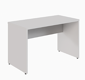 Mesa de Escritório Tampo MDP Cor Cinza Cristal Encabeçado 30mm Base Pé Painel 25mm CC