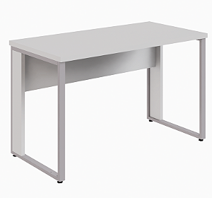 Mesa de Escritório Tampo MDP Cor Cinza Cristal Encabeçado 30mm Base Metálica Quadro CC