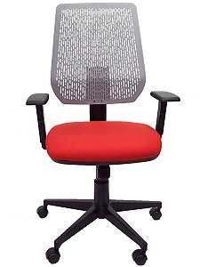 Cadeira Escritório Multi Polímero Encosto Cinza c/ Relax e Regulagem Altura  **Produto Novo**