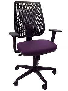 Cadeira Escritório Multi Polímero Preto Encosto c/ Relax e Regulagem Altura  **Produto Novo**