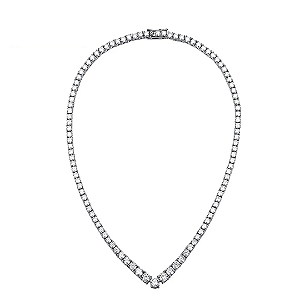 Colar Riviera Moissanite Degradê em V de 3mm