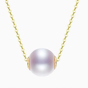 Conjunto Colar e Brincos Pérola Natural e Ouro 18K