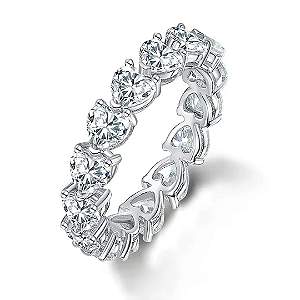 Aliança Moissanite Lapidação Coração 4mm 3mm
