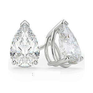Brinco Moissanite Lapidação Pêra