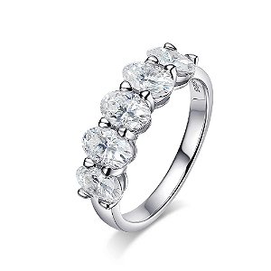 Anel Aparador Moissanite Lapidação Oval