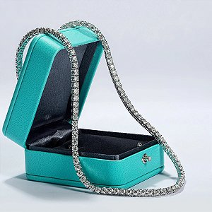 Colar Riviera Diamante Moissanite Fecho Gaveta.