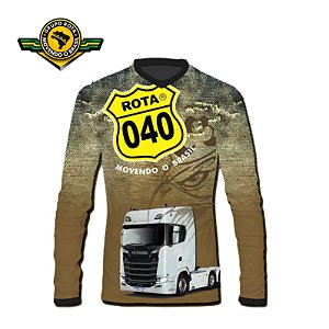 CAMISETA MASCULINA ROTA 040 MANGA LONGA SCANIA