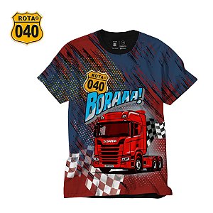 CAMISETA MASCULINA ROTA 040 SCANIA VERMELHA