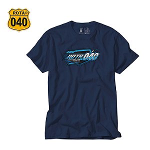 CAMISETA ROTA 040 ESTAMPA FRONTAL AZUL