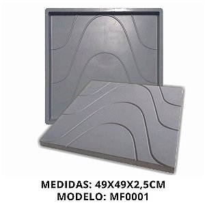 Forma Para Piso Quadrado Estriado Calçada - MF0001