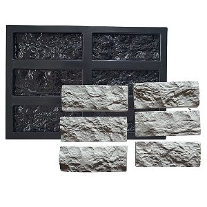 Forma Tijolinho Pedra Madeira Rock Face 6 Tijolos 20x8