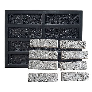 Forma Abs Tijolinho Pedra Rock Face 8 Tijolos 20,5x6