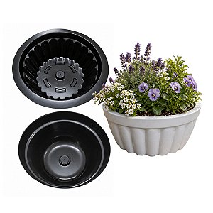 Forma Para Vasos Plantas Ornamental Redondo Concreto Gesso ABS - VA0745