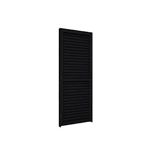 Porta Riobrás Alumínio 215x85 Preto Laminado Giro Abertura Esquerda - PA130.1