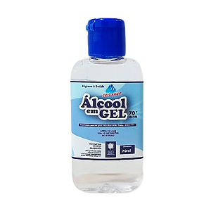 Álcool EtÍlico em Gel 70% Cris Água Frasco 70 ml Não Gruda nas Mãos