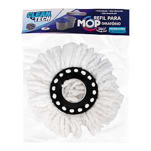 Refil Mop Giratorio 360º Balde Esfregao 8 litros Clean Tech