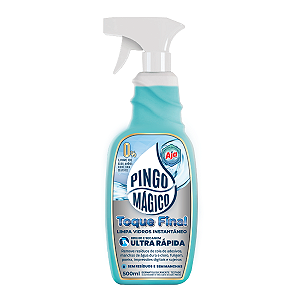 Limpa Vidros Instantaneo Potente Pingo Magico 500ml Toque Final Spray