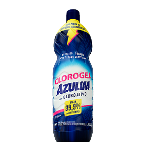 Cloro Em Gel Azulim Clorogel 1 Lt Mata 99,9% Das Bacterias