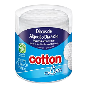Disco De Algodão Macios E Absorventes Cotton Line Pote 30 Unidades
