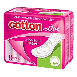 Absorvente Cotton Line Higienico Cobertura Suave Sem Aba 8 unidades