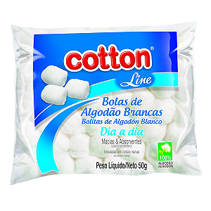 Algodão em Bolas Brancas Cotton Line 50g Dia a Dia