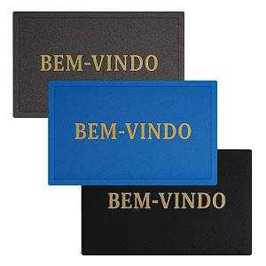 Tapete Capacho de Porta Entrada BEM VINDO de PVC 55cm x 35cm