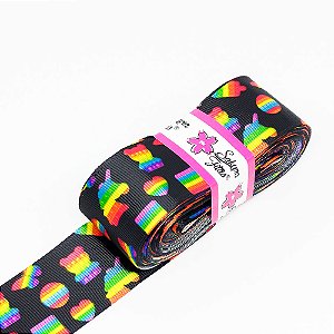 Fita Gorgurão Estampada Pop It 38mm / N°9 - Peça com 10 Mestros