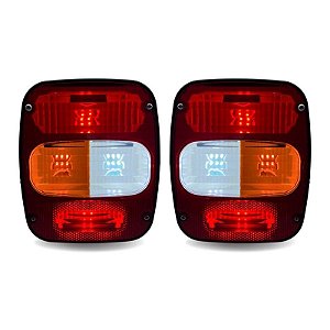 Par Lanterna Traseira LED Ford Volks Euro 5 Cristal Branco 12V Lantersul