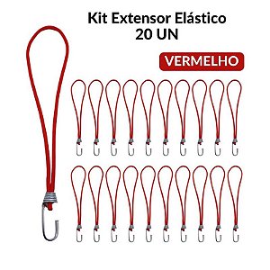 Extensor Elástico Borrachinha Corda Lona Caminhão 35 Cm C/20 Vermelho