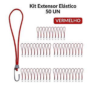 Extensor Elástico Borrachinha Corda Lona Caminhão 35Cm C/ 50 Vermelho