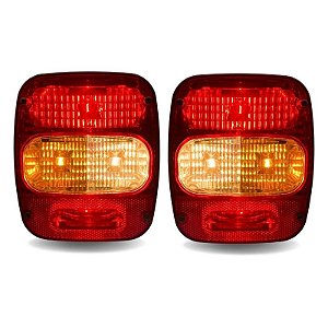 Par Lanterna Traseira LED Ford Volks Euro 5 Cristal Metalizado 12V Lantersul