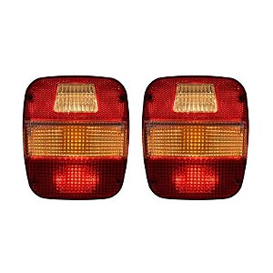 Par Lanterna Traseira LED Ford Volks Marmitão Cristal Metalizada 12V Lantersul