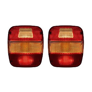 Par Lanterna Traseira LED Ford Volks Marmitão Cristal Metalizada 24V Lantersul