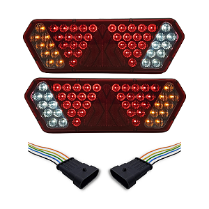 Par Lanterna Traseira Guerra Motion Black Rubi LED 12/24v com Chicote Lantersul