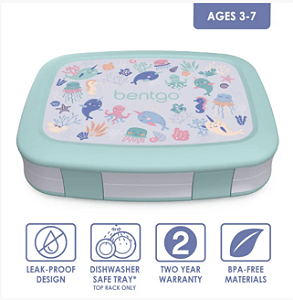 Bentgo Lancheira Kids Prints Lunch Box Vida Marinha