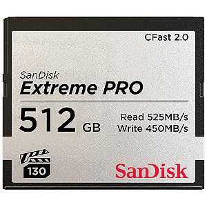 Cartão De Memória SanDisk 512GB Extreme PRO CFast 2.0- Lacrado