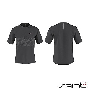 Camisa Saint Manga Curta Cinza