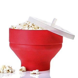 Pipoqueira De Silicone Dobrável Para Micro-ondas Com Tampa Balde Pipoca