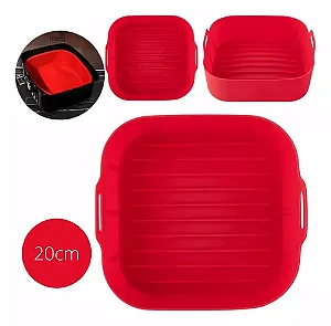 Forma de silicone quadrada antiaderente para airfryer