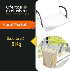 Varal Portátil De Janela Apartamento Pequeno Seca Roupa