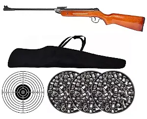 Carabina De Pressão 14 Madeira G2 5.5 Qgk + 3 Chumbos + Capa