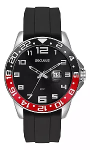 Relógio Seculus Masculino Silicone Preto 44222G0SVNU1