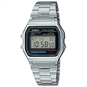 Relógio Casio Unissex Vintage Prata A158WA-1DF-SC