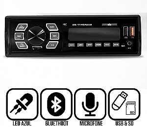 Radio Automotivo Mp3 Professor Usb Bluetooth Com Controle