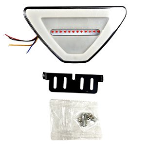 Brake Light Universal F1 Led Gel Triângular  22cm Branco