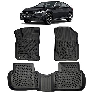 Jogo Tapete Bandeja Honda Civic G10 2017 até 2021 Automotivo